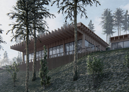 Charred Wooden Shingles and Expansive Glass Facades Enhance Wellness Retreat on Clifftop