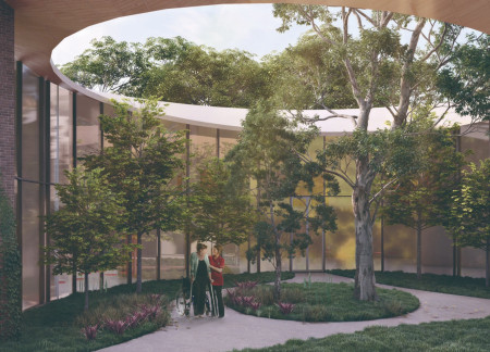 Natural Ventilation and Healing Spaces Defined by Charred Shingles and Cross-Laminated Timber Panels  