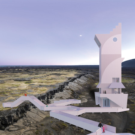 Cross-Laminated Timber Tower Nestled in Iceland's Geothermal Landscape  
