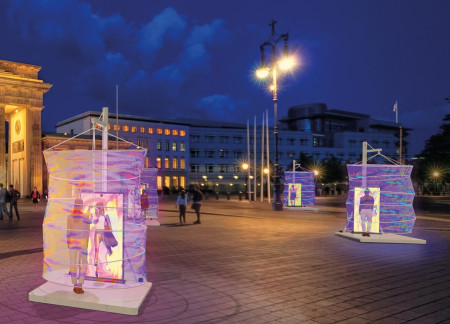 Lightweight Polymer Screens and Metal Framework Creating Dynamic Social Spaces in Urban Environments