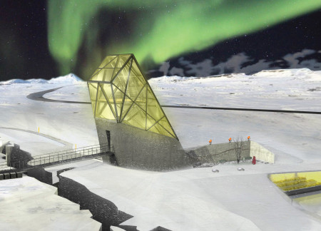 Eco-Friendly Design Featuring Reinforced Concrete and Expansive Glass Facades Overlooking Geological Wonders