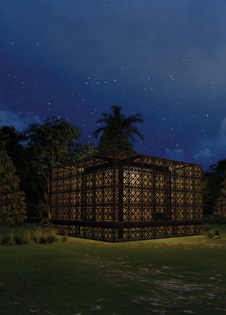 Lattice-Designed Bamboo Retreat Embracing Natural Light and Local Materials for Mindful Practice