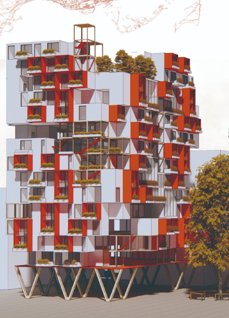 Charred Wooden Shingles and Glass Facades in a Versatile Urban Habitat