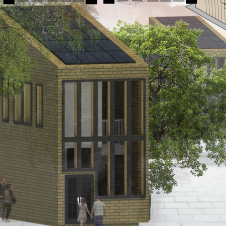 Charred Wooden Shingles and Solar Panels Form Sustainable Microhomes for Displaced Communities