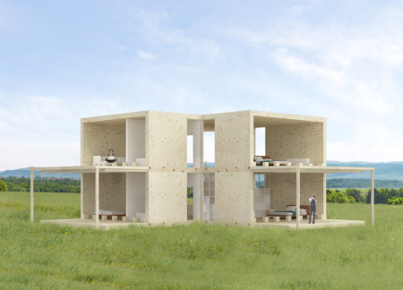 Charred Wooden Shingles And Cross-Laminated Timber Define A Multifunctional Urban Development  