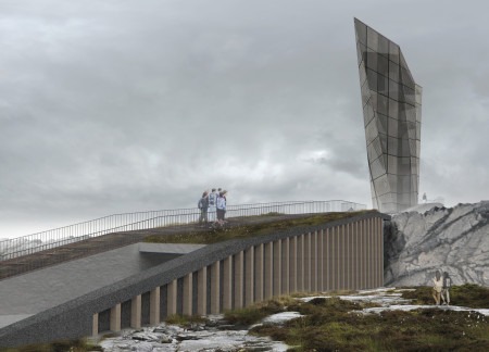 Perforated Steel Observation Tower Connecting Visitors to Grjótagjá’s Unique Geological Landscape