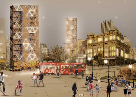 Charred Wooden Shingles and Cross-Laminated Timber Panels Define Sustainable Urban Living