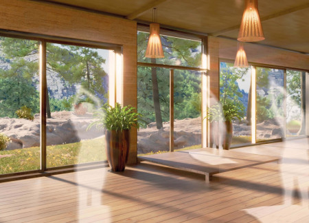 Rammed Earth Retreat With Cross-Laminated Timber and Natural Light Integration For Holistic Wellness