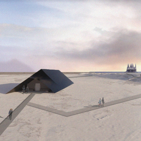Geothermal Tower Featuring Sustainable Wood Panels Amidst Icelandic Landscape  