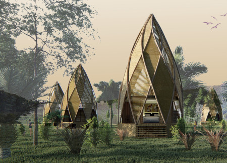 Bamboo and Natural Ventilation in Eco-Friendly Communal Spaces Shaped by Sacred Geometry