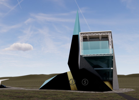 Basalt Observation Tower with Geothermal Heating and Transparent Facades  
