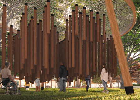 Crown Shyness and Laminated Timber Create An Immersive Sensory Pavilion