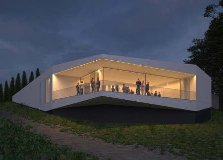 Wine Tasting Facility Embracing Reinforced Concrete and Expansive Glazing Within a Sustainable Landscape