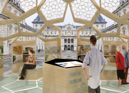 Fractal Geometry Explored Through Modular Timber Panels and Natural Light Integration for Interactive Exhibition Space