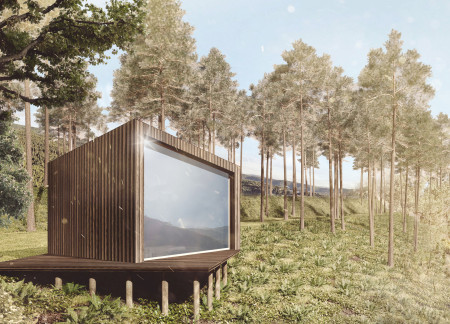 Charred Wooden Shingles and Hemp Insulation Create Sustainable Retreat in Natural Landscape
