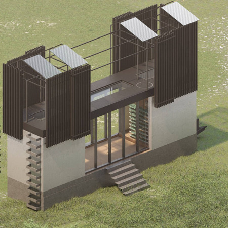 Bioclimatic Blades and Aeroponic Systems in a Sustainable Mobile Residence  