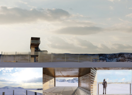 Weathered Steel and Accessible Pathways Shape a Visitor Center Nestled in Iceland's Volcanic Landscape