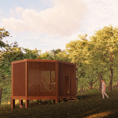 Charred Wooden Shingles and Cross-Laminated Timber Define a Serene Meditation Retreat  