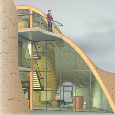 Gridshell Structure with Natural Wood Panels Embraces Geothermal Springs in Icelandic Landscape