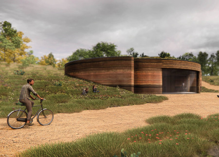 Rammed Earth Walls and Green Roofs Creating Cohesive Community Spaces