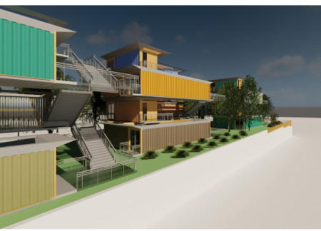 Repurposed Shipping Containers and Sustainable Wood Create Affordable Urban Living Spaces  