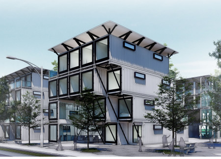 Charred Wooden Shingles and Modular Construction Bring Community Spaces to Urban Living