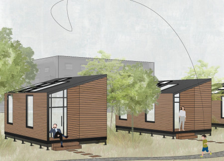 Charred Wooden Shingles and Cross-Laminated Timber Panels in Micro Housing Solution  