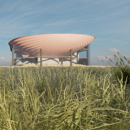 Curvilinear Structure with Precast Concrete and Glass Façade Enhancing Eco-Tourism Experience