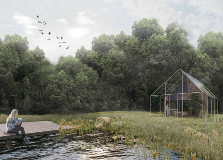 Cross-Laminated Timber Spa Retreat Featuring Self-Purifying Ecological Pond