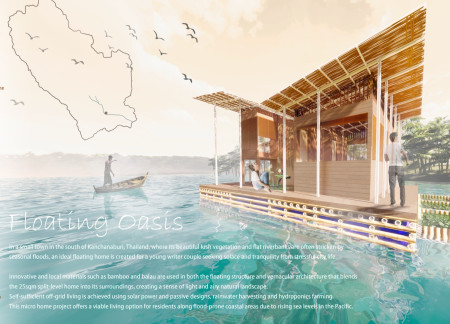 Bamboo Roofing and Hydroponic Gardens in a Floating Sustainable Home  
