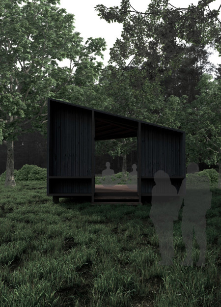 Charred Wooden Shingles Creating Tranquil Seclusion in Sustainable Timber Retreat