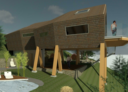Charred Wooden Shingles and Sustainable Timber Create a Versatile Community Space  