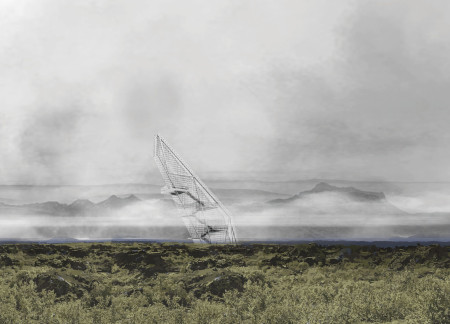 Volcanic Stone And Metal Framework Integrated With Cantilevered Viewing Platforms