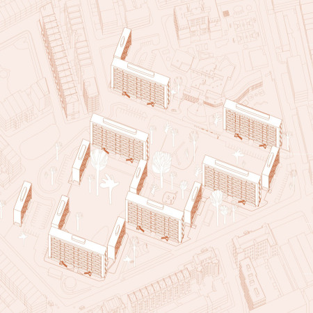 Charred Wooden Shingles and Concrete Facades in a Community-Centric Urban Housing Initiative  