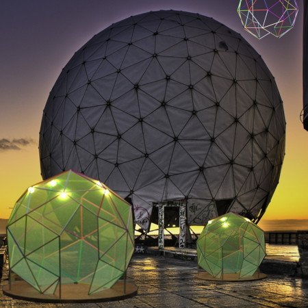 Dynamic Geodesic Domes Featuring Recycled Plexiglass and Steel for Community Engagement  