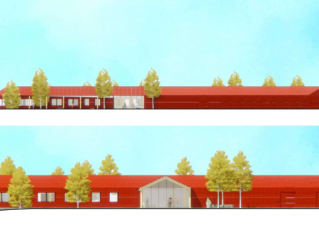 Weathered Steel Roofs and Cross-Laminated Timber Create a Sustainable Community Hub  