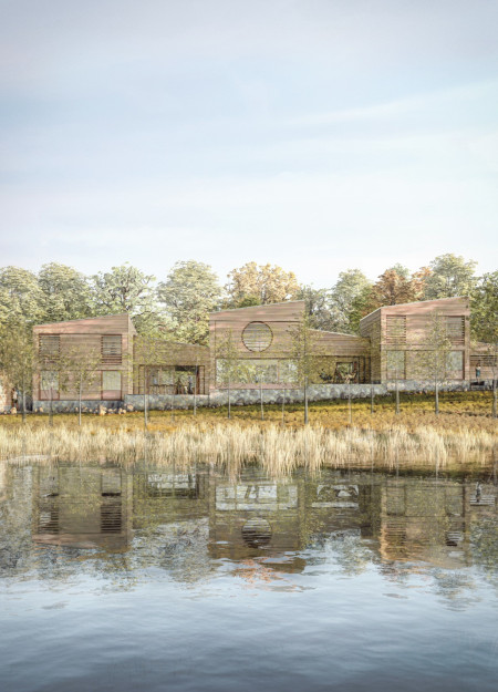 Charming Retreat Crafted with Cross-Laminated Timber Panels and Charred Wooden Shingles Embracing Natural Surroundings  