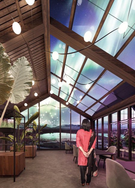 Integrating Hydroponics With Laminated Wood Framework in Sustainable Dining Environment