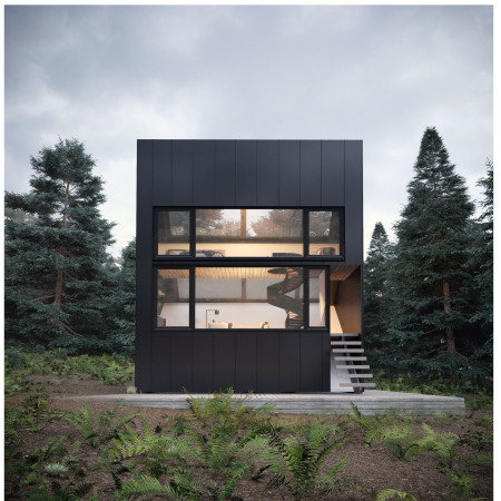 Cedar-Clad Retreat Featuring Sustainable Natural Insulation and Expansive Glass Elements