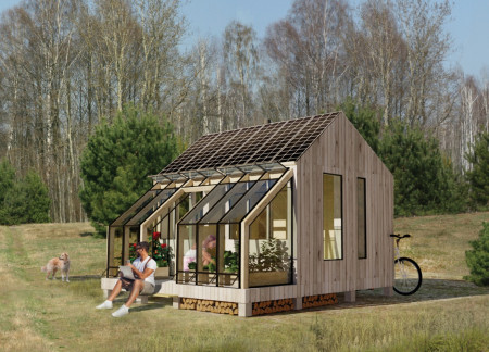 Charred Wooden Shingles and Glazing Unite in a Self-Sufficient Urban Dwelling