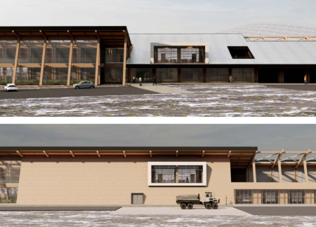 Charred Wooden Shingles and Cross-Laminated Timber Enabling Resource Management in a Community Hub