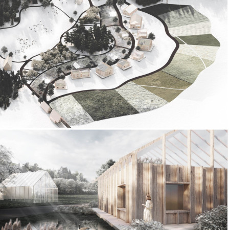 Charred Wooden Shingles and Cross-Laminated Timber Panels Define A Sustainable Eco-Village Approach
