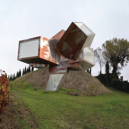 Corten Steel and Natural Light Create a Unique Wine Tasting Experience Within a Modern Hillside Structure