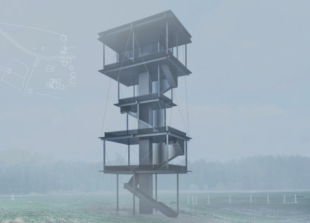 Tensioned Cables and Glass Facades Elevate a Community Observation Tower in Latvia  