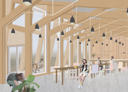 Cross-Laminated Timber and Charred Wood Create a Homelike Sanctuary for Palliative Care
