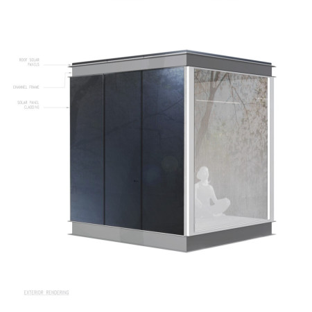 Charred Timber Facade and Glass Retreat for Mindfulness in Urban Settings