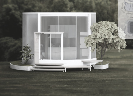 Circular Living Spaces Crafted from Structural Insulated Panels and Glass Facades