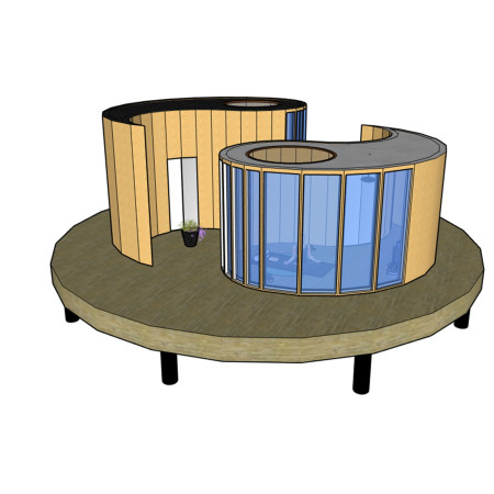 Circular Structure Integrating Cork Insulation and Natural Light for Mindful Retreat