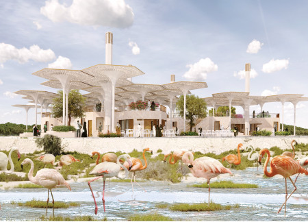 Windcatchers and Translucent Polycarbonate Panels in a Sustainable Visitor Center for Biodiversity Education
