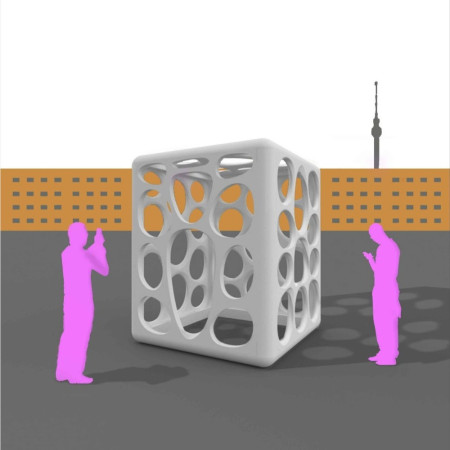 Kinetic Neon Membrane and Adaptive Timber Seating in a Community-Focused Public Space  
